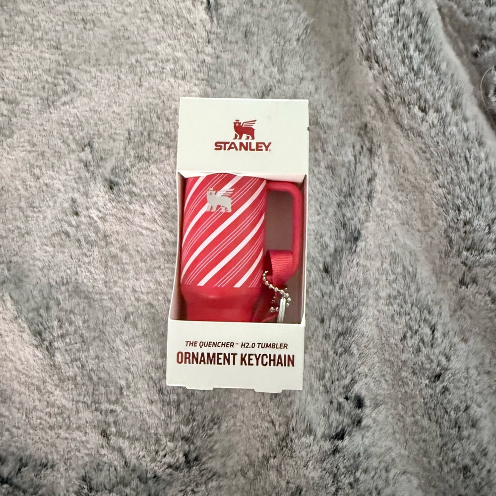 Stanley Red and White Tumbler Keychain
